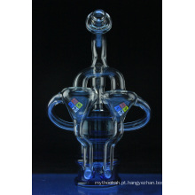 Tubo de óleo azul Stardust Recycler vidro tubulação de água de fumar (ES-GB-561)